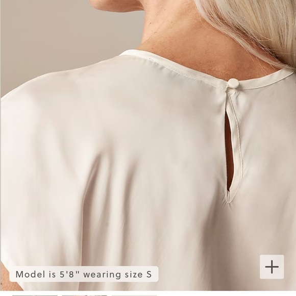 J crew Drapey T-shirt top ivory - Picture 2 of 5